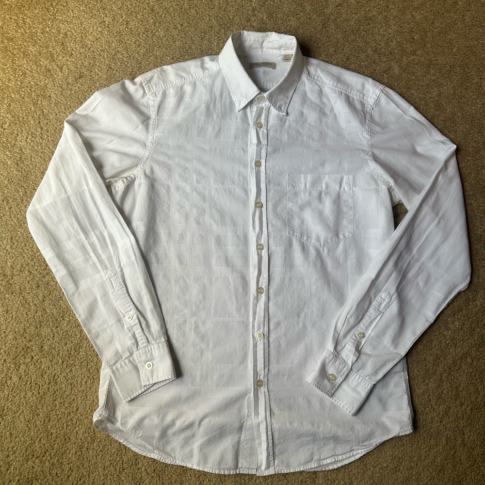 Classic Men's White Button-Up Shirt